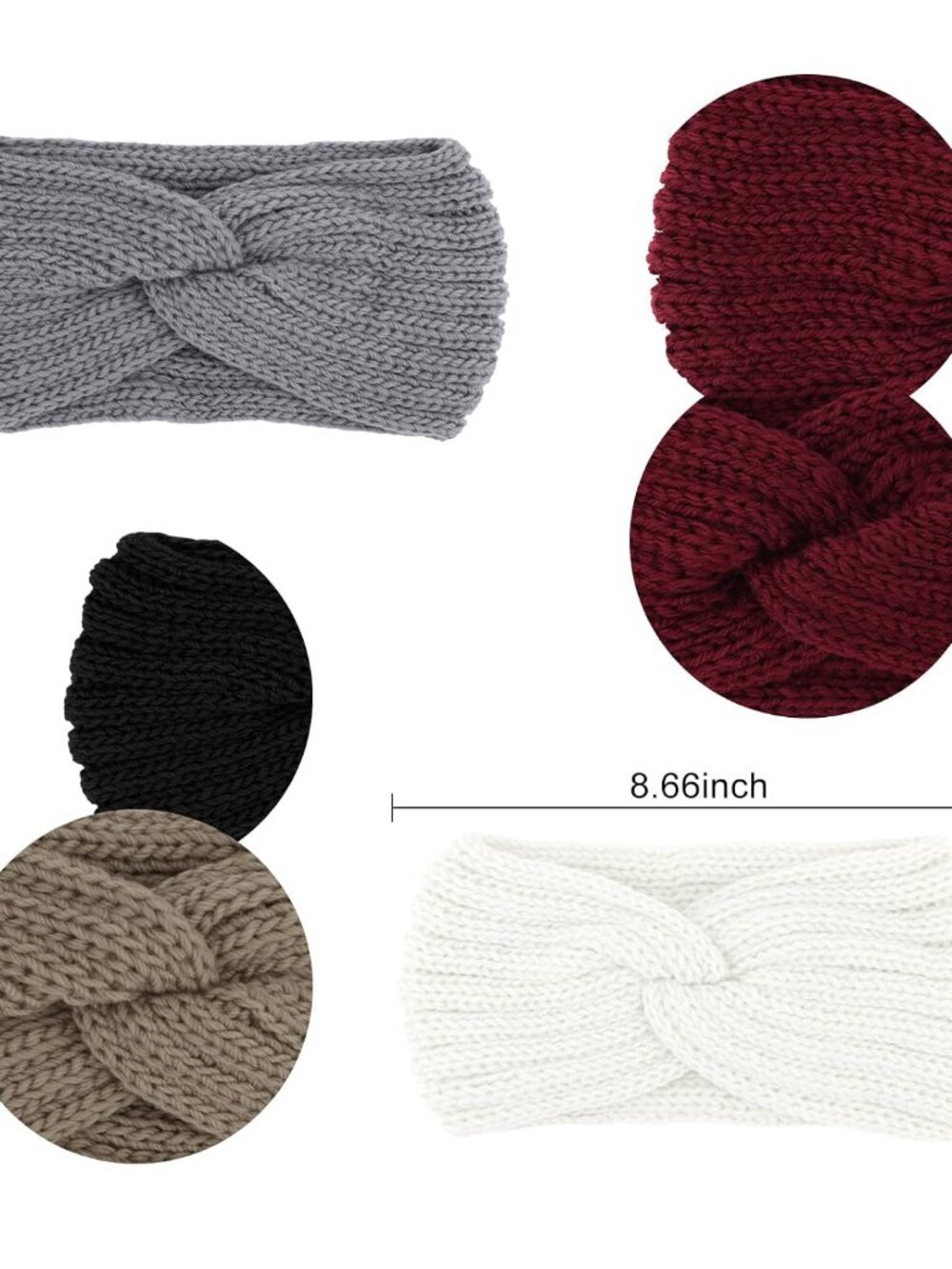 YARIEW Winter Headbands for Women Ear Warmers Wide Headbands for Women - Picture 10 of 11